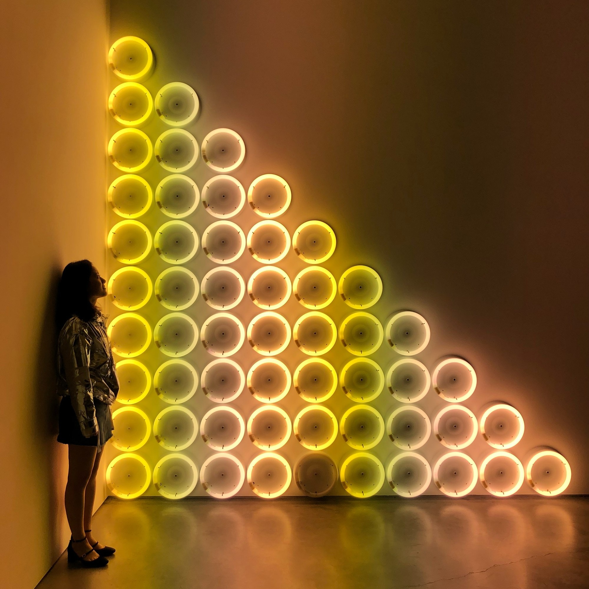 Shulan Kuang at a light installation